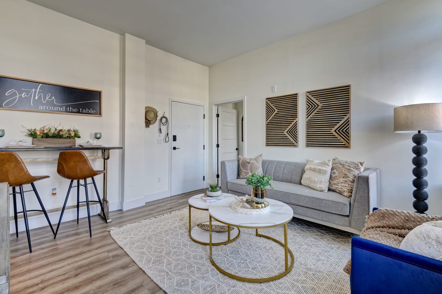 Modern Living Area at One Park in West Hartford, Connecticut