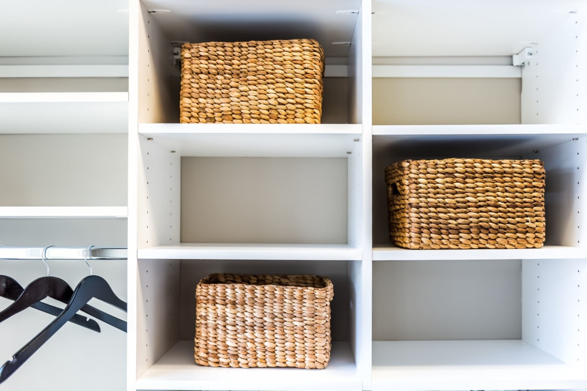 Organized closet at Playa Marina, Los Angeles, California