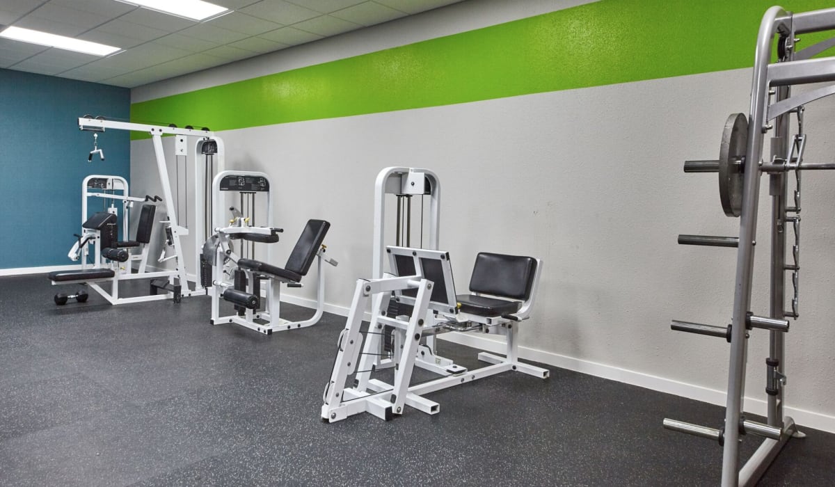 Fitness center with variety of equipment's at South Pointe in Dallas,Texas