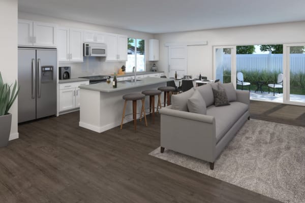 Rendering kitchen on home model at EVR Porter in Maricopa, Arizona