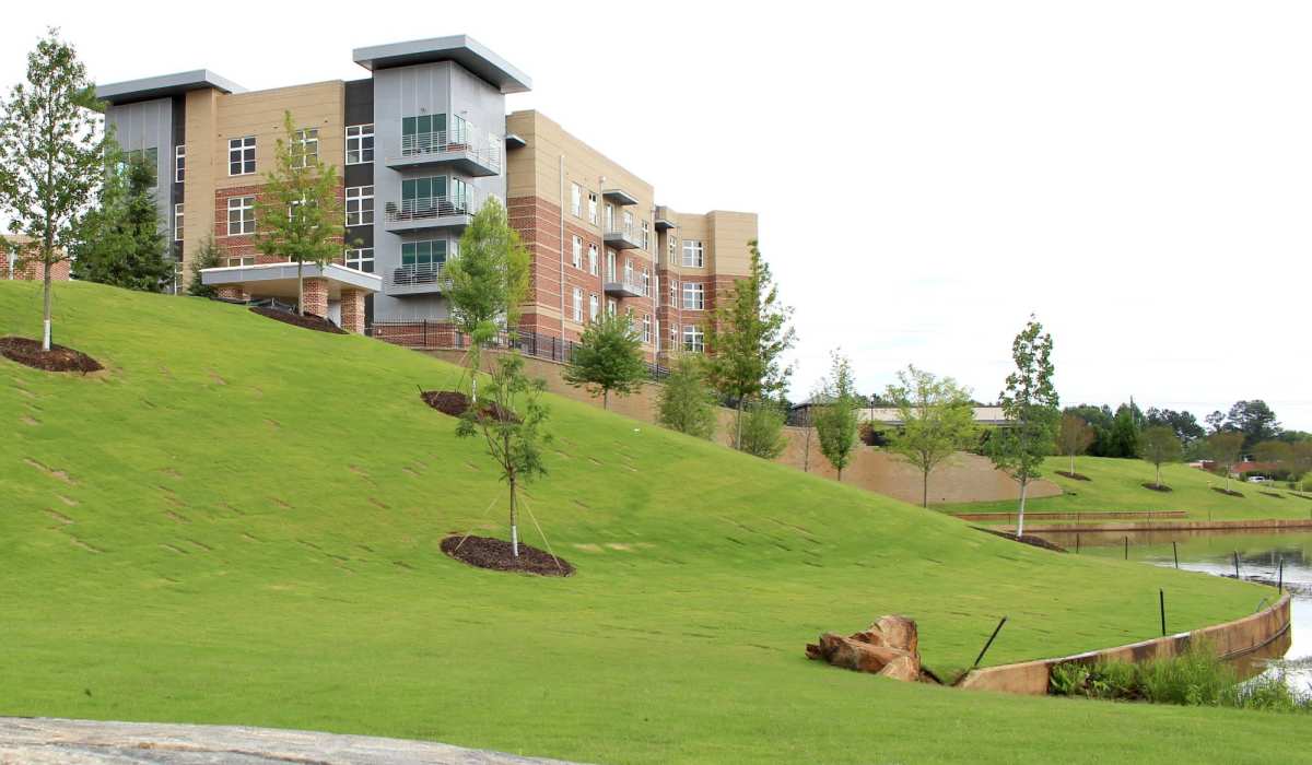 Rendering of residents swimming pool at Lofts At Bass in Macon, Georgia