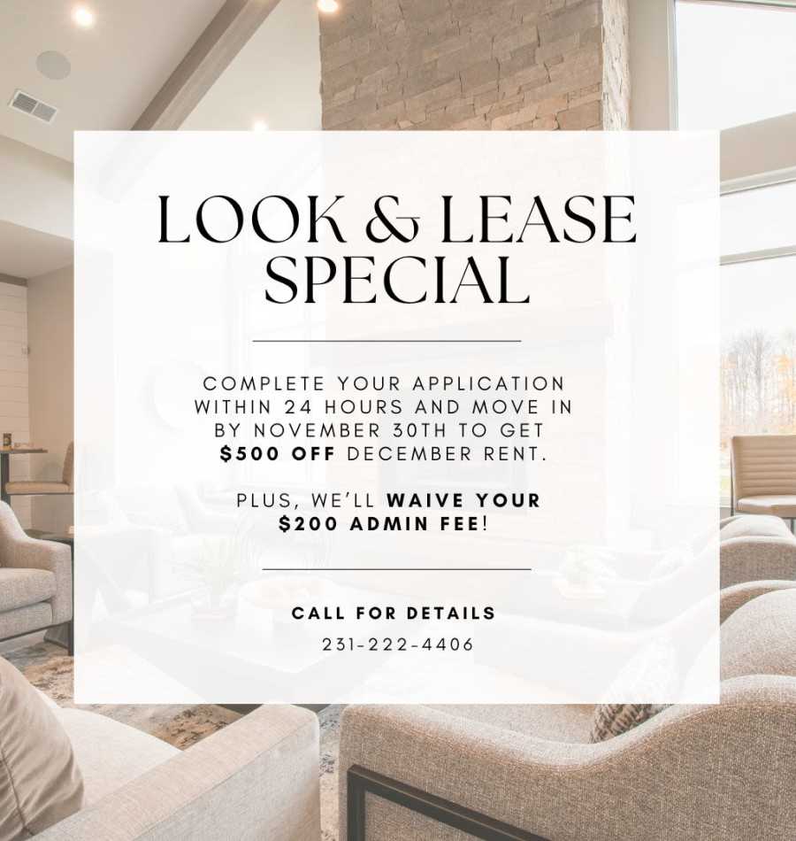 Look and Lease Special at Chelsea Park West in Traverse City, Michigan 