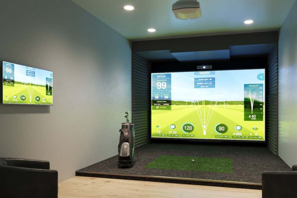 Virtual golf area at District at 54 in Raleigh,North Carolina