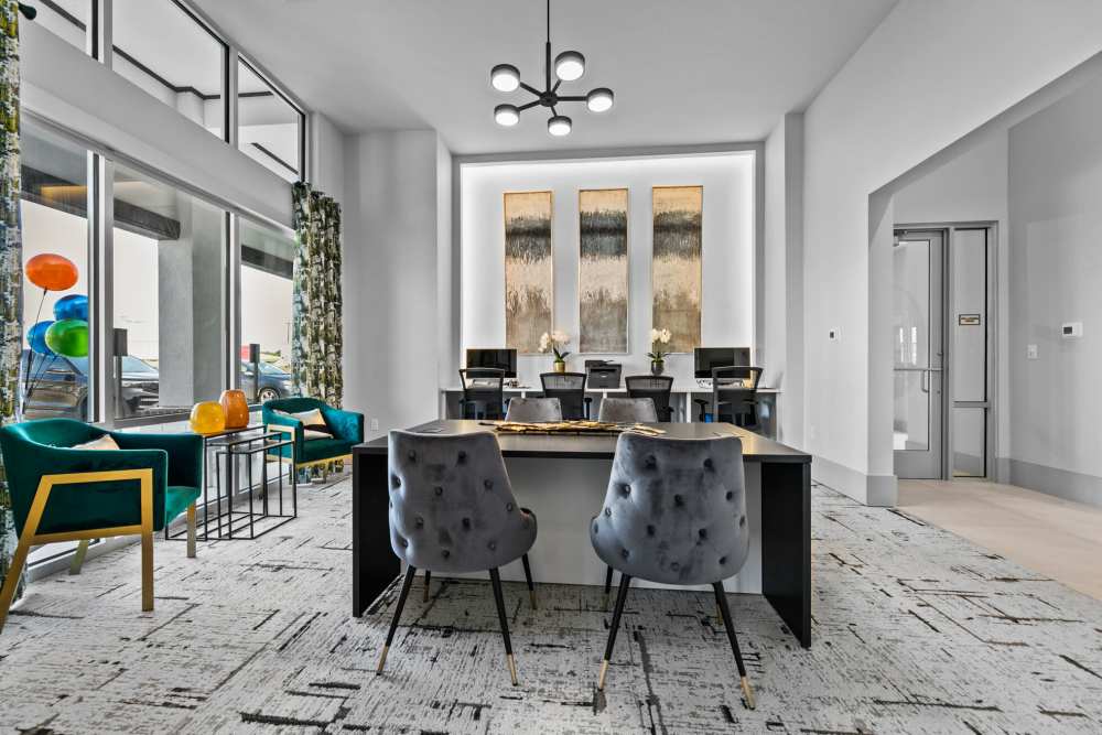 Resident business center at The Summit at Walnut Creek in Alvarado, Texas