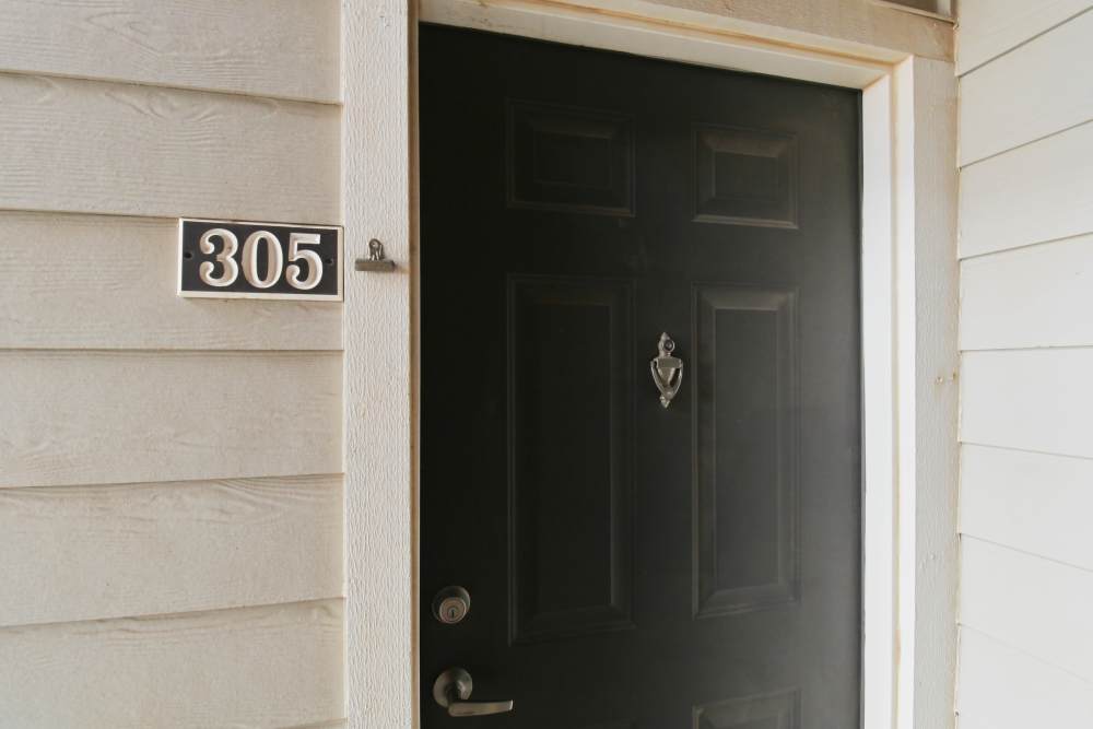 Entrance door at Rose Meadows Apartments in Levelland,Texas
