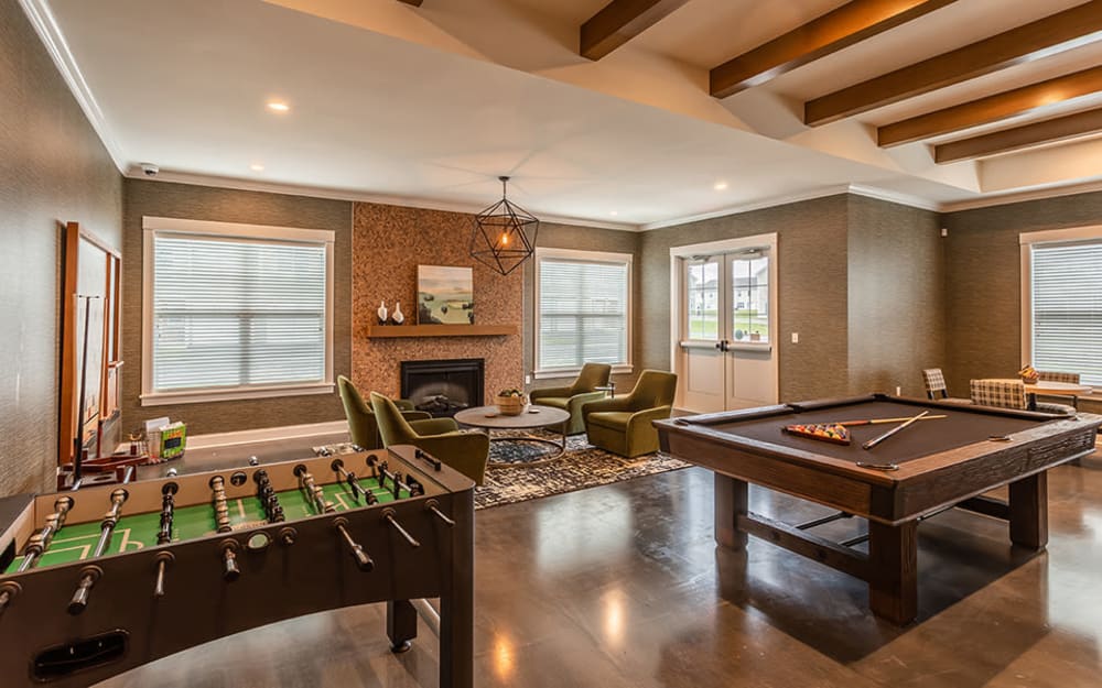 Game room at Woodland Acres Townhomes in Liverpool, New York