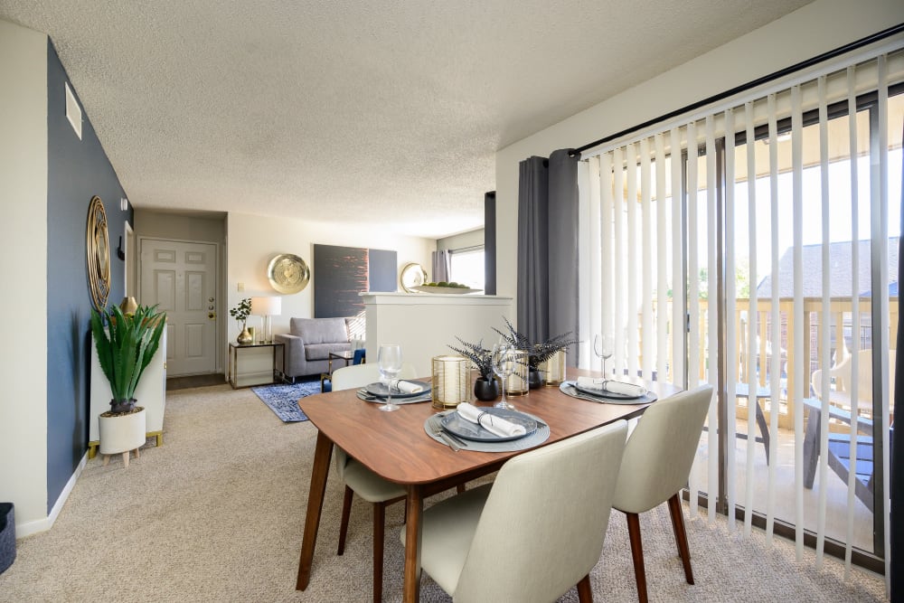 Breakfast nook by porch at Laurel Heights at Cityview in Fort Worth, Texas