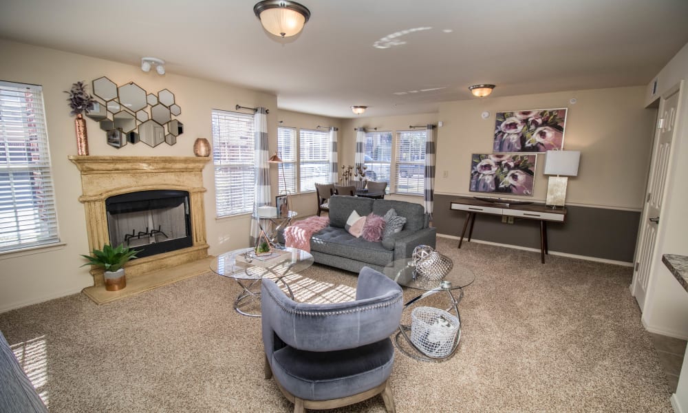 Living room at Tuscany Place in Lubbock, Texas