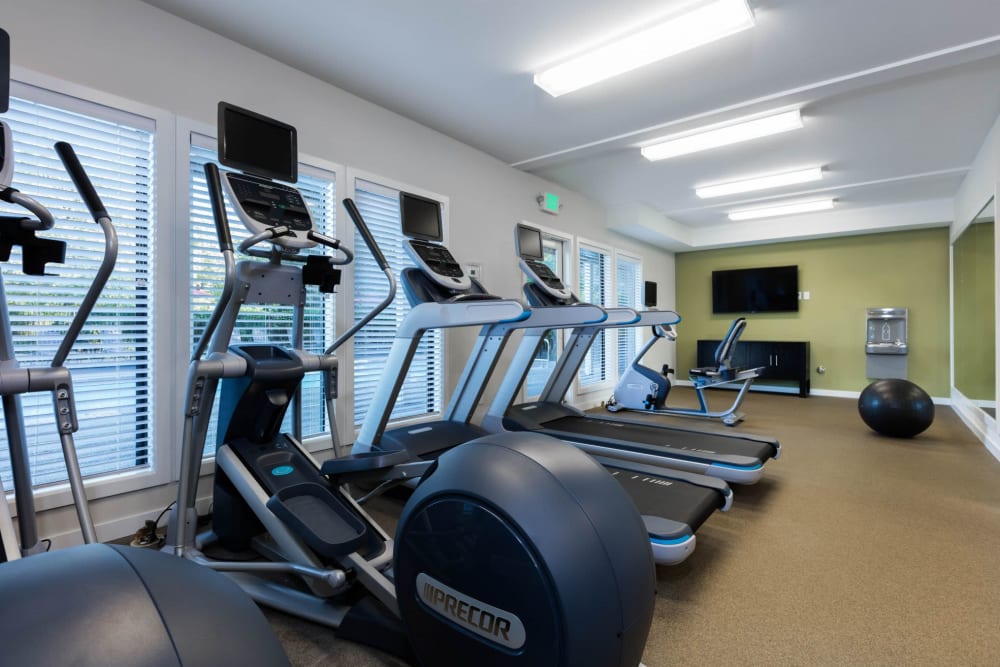 View of fitness center at Skyline Redmond in Redmond, Washington