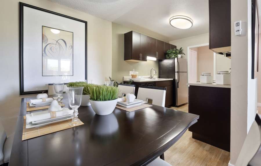 Modern and spacious living room at Harbor Cove Apartments in Foster City, California