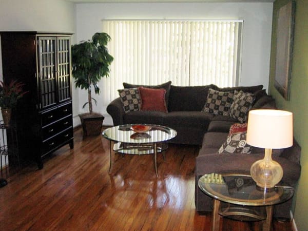 Living room at Ann Arbor Woods Apartments in Ann Arbor, Michigan