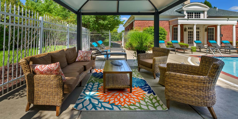 Poolside cabana at Christopher Wren Apartments & Townhomes in Wexford, Pennsylvania