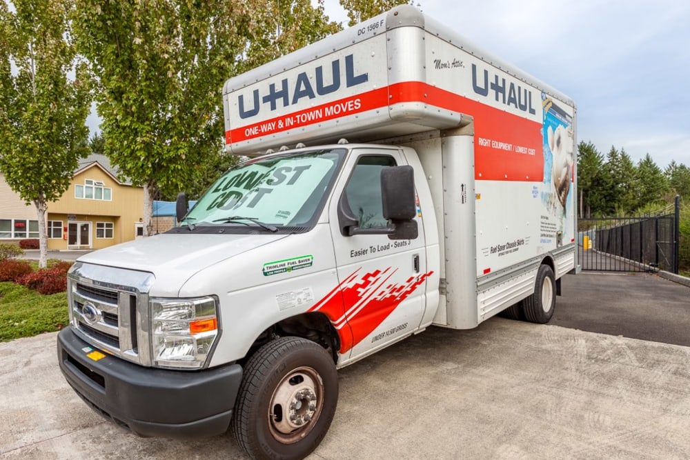 Moving truck at DuPont Heated Self Storage in DuPont, Washington