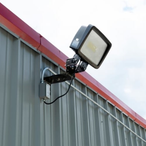 Bright exterior lighting at Red Dot Storage in Terre Haute, Indiana