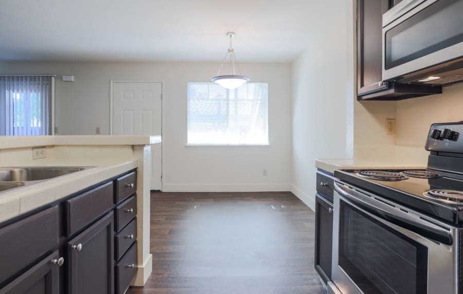 Modern kitchen at La Vina Apartments in Livermore, California