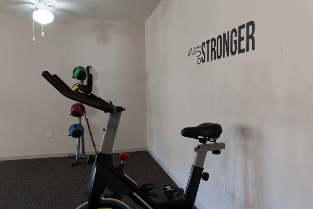 Elliptical bike in fitness center at Redland Creek in Lawrenceville, Georgia