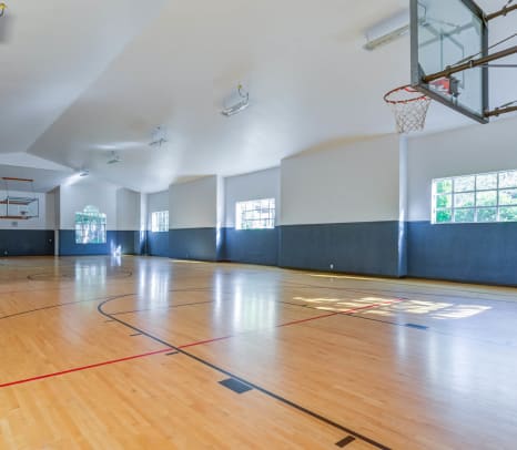 Full-size indoor basketball court at The Winsley in Everett
