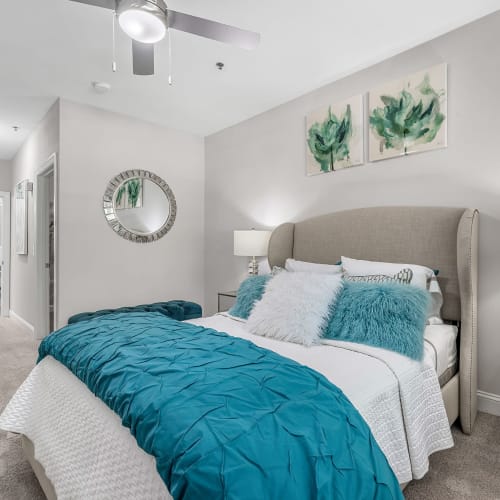Cozy bedroom at Marq Perimeter in Atlanta, Georgia