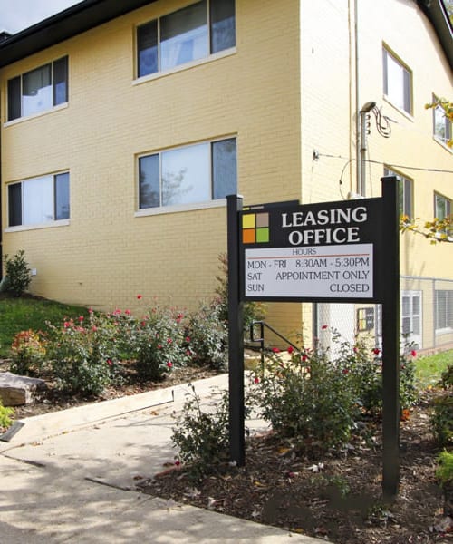 Signage outside at Chelsea Park in Gaithersburg, Maryland