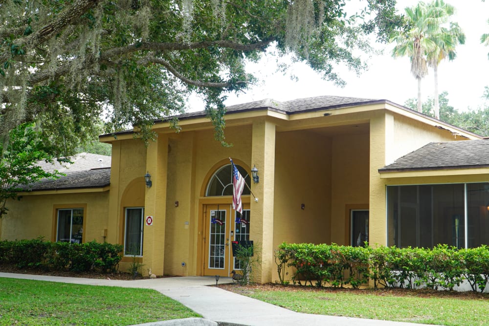 Exterior view of the front entry at The Club at Bartow in Bartow, Florida