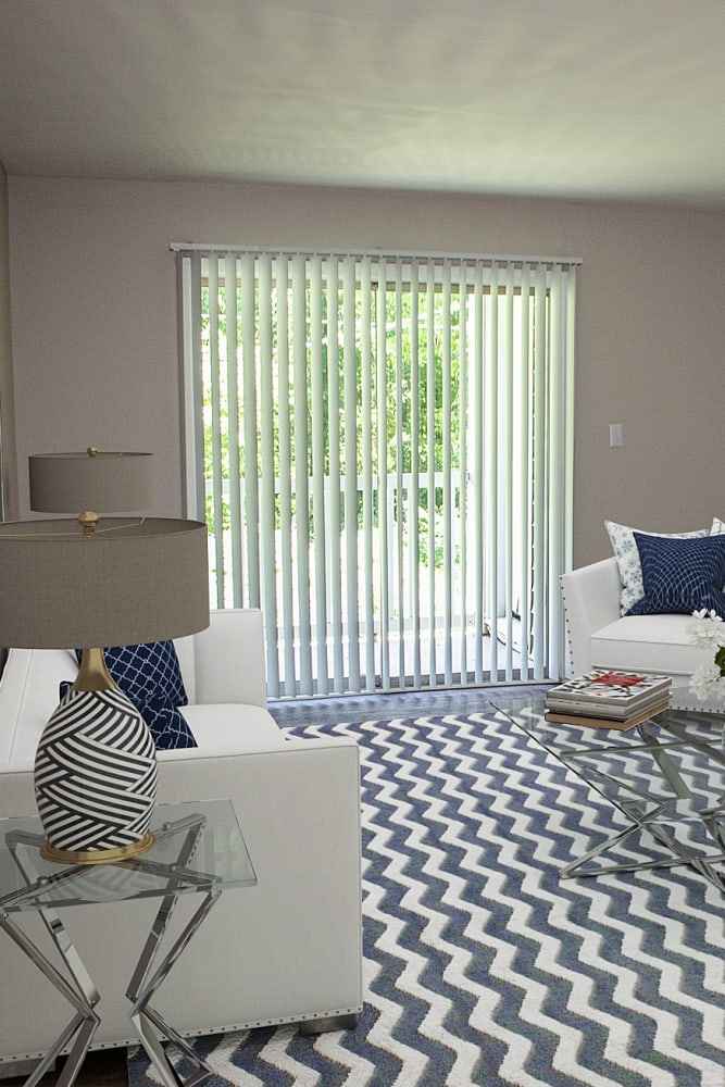 A bright living room at Georgetowne Woods in Gastonia, North Carolina