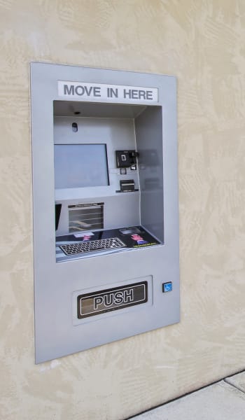The kiosk at Global Self Storage in McCordsville, Indiana