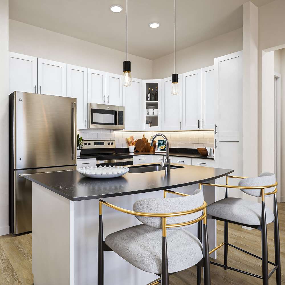 Kitchen with enery-efficient appliances at Neo Vantage Point in Maryland Heights, Missouri