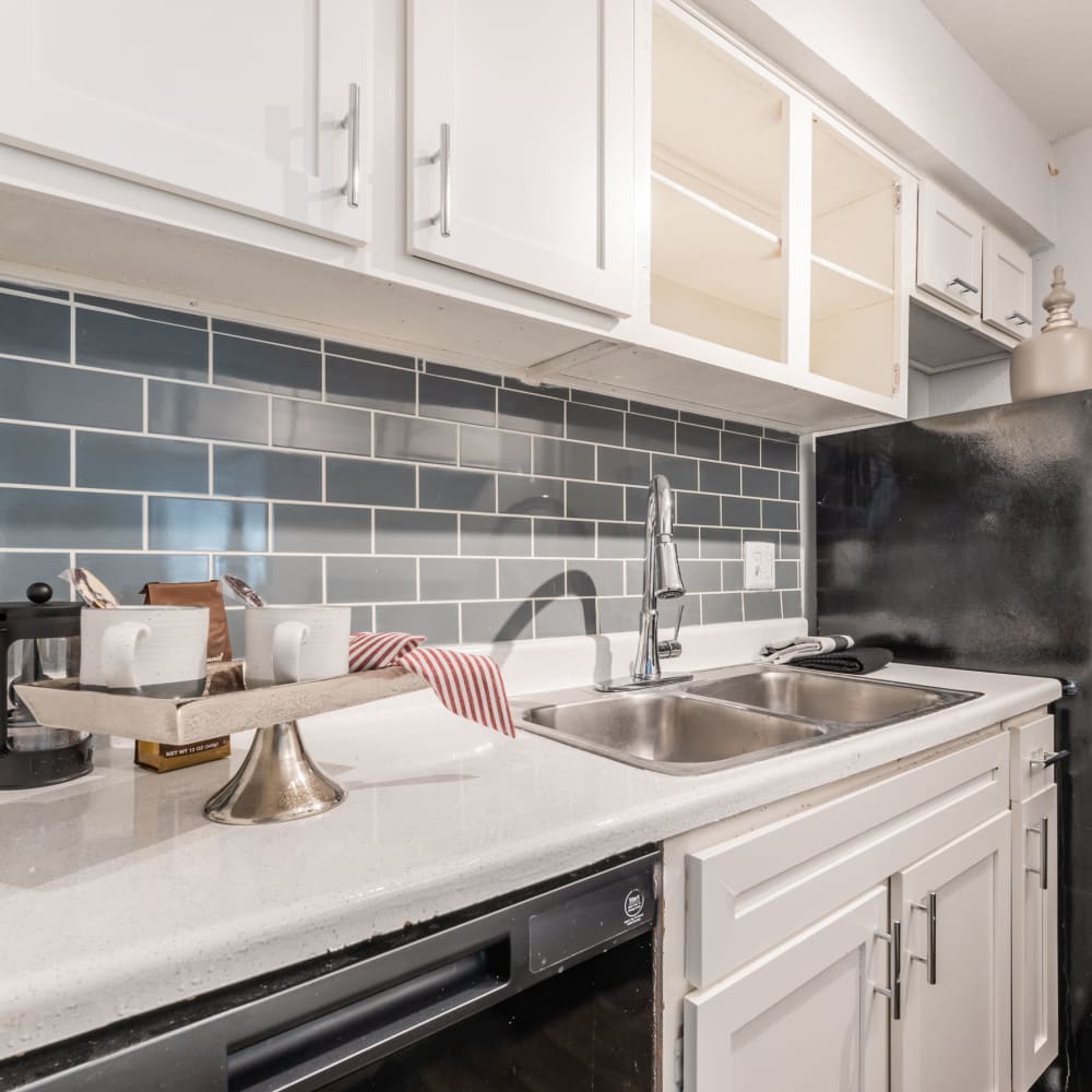 Resident kitchen with ample natural light at The Gates in Houston, Texas