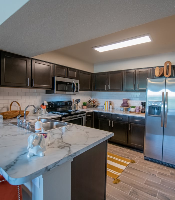 Kitchen at Cottages at Crestview in Wichita, Kansas