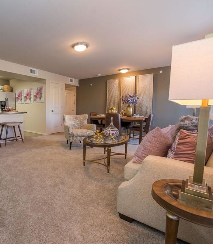 Spacious living room at Watercress Apartments in Maize, Kansas