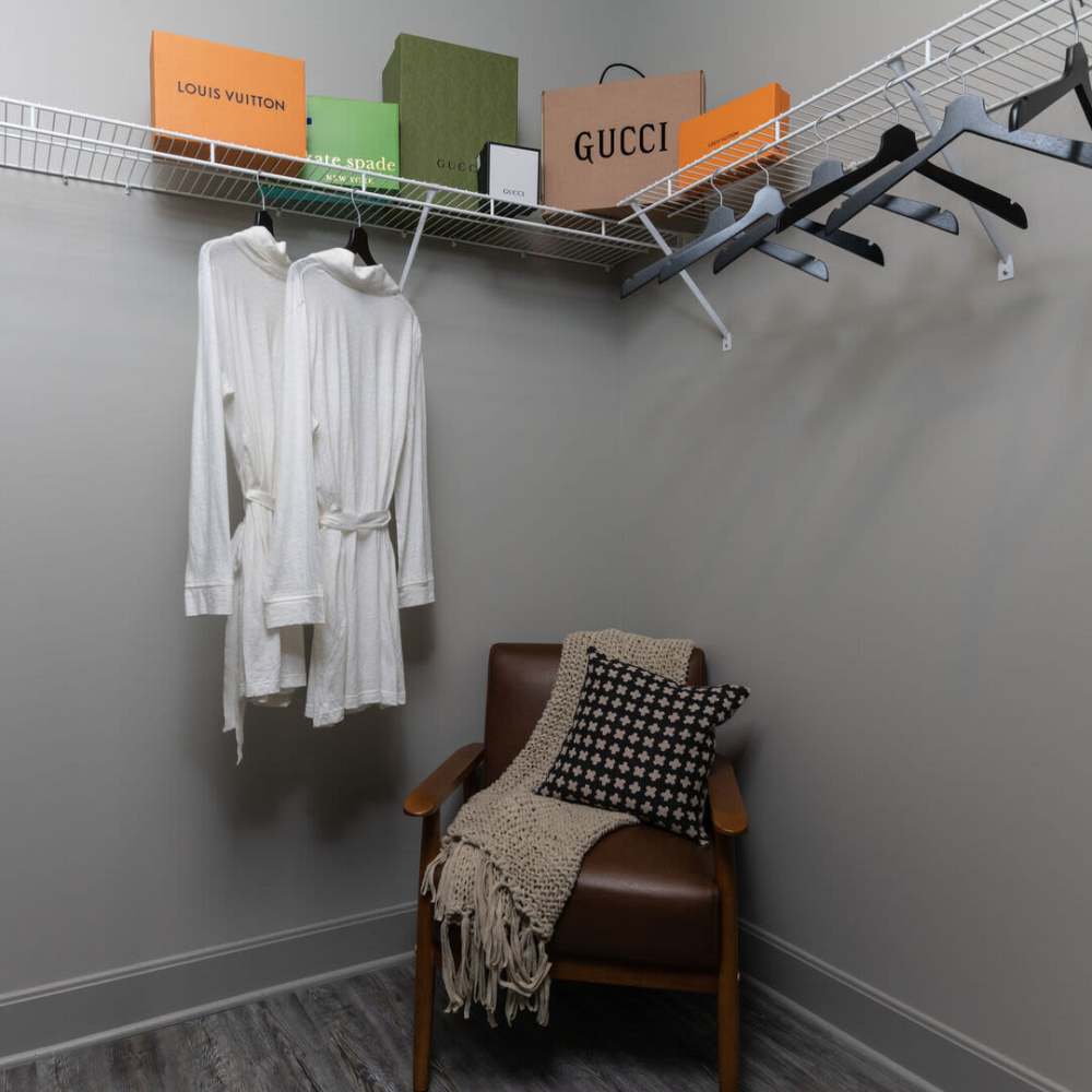 Walk-in closet at Current at The Banks in Cincinnati,Ohio