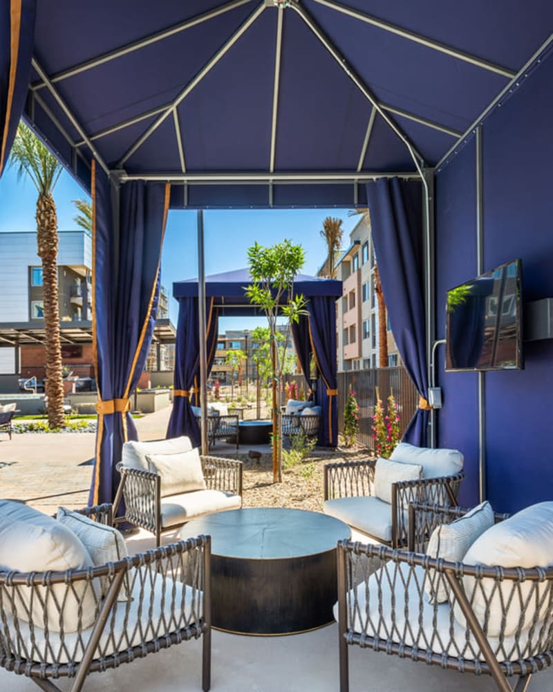 Poolside cabanas at The Retreat at Rio Salado, Tempe, Arizona