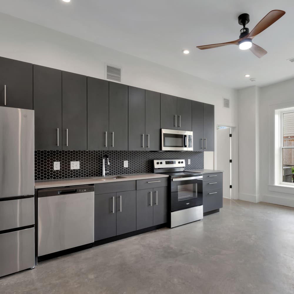 Fully equipped Kitchen with steel appliances and window at 189 Barksdale in Memphis, Tennessee