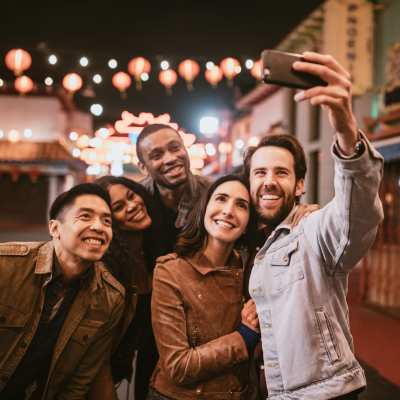 Friends enjoy a night out near Summerwood on Towne Line, Indianapolis, Indiana