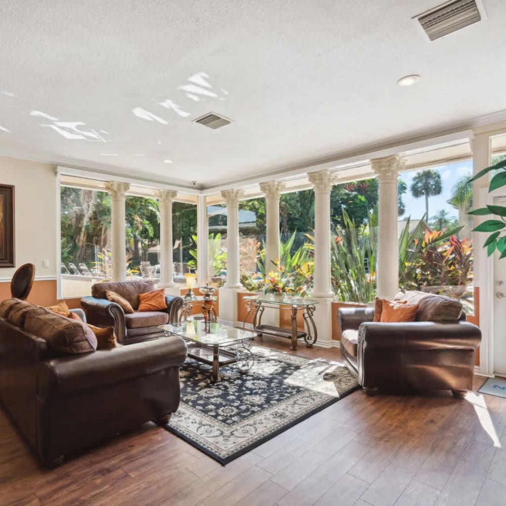 Elegant lounge area at The Morgan in St Petersburg, Florida