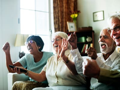 Residents cheering at Randall Residence of West Milton in West Milton, Ohio