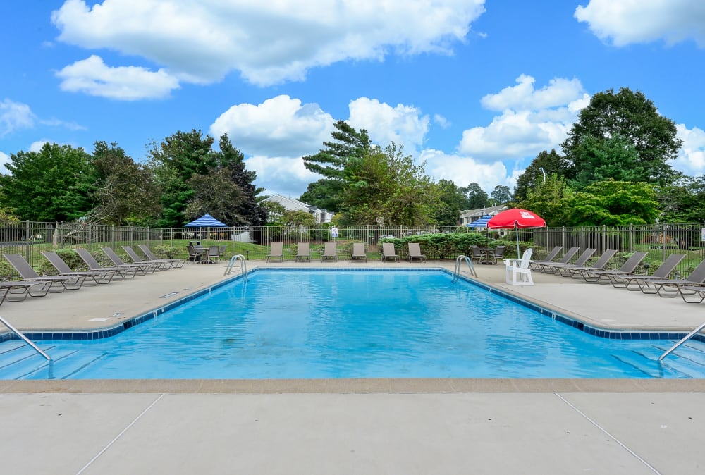 Swimming pool at Cranbury Crossing Apartment Homes in East Brunswick, New Jersey