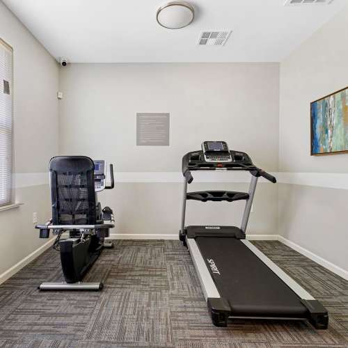 Fitness center at Ravenwood Crossing in Rocky Mount, North Carolina
