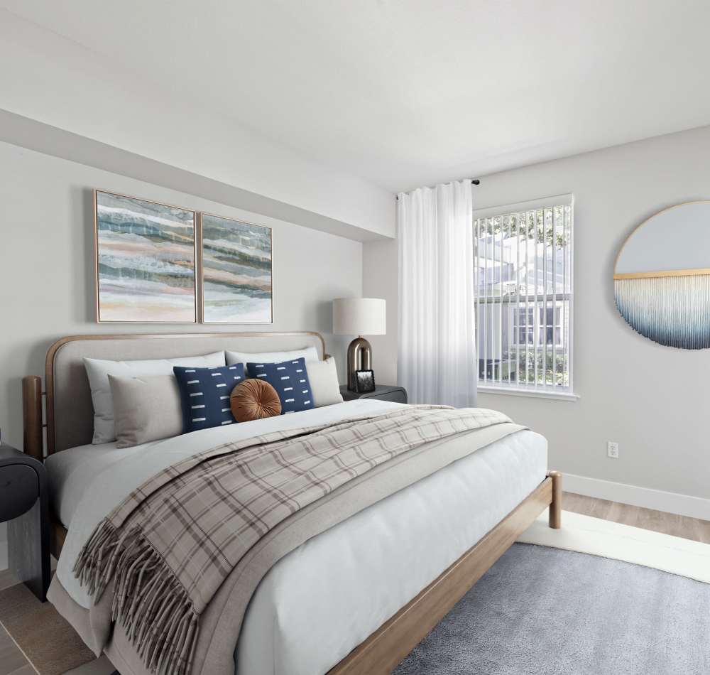 Spacious and bright bedroom at The Kensington in Pleasanton, California