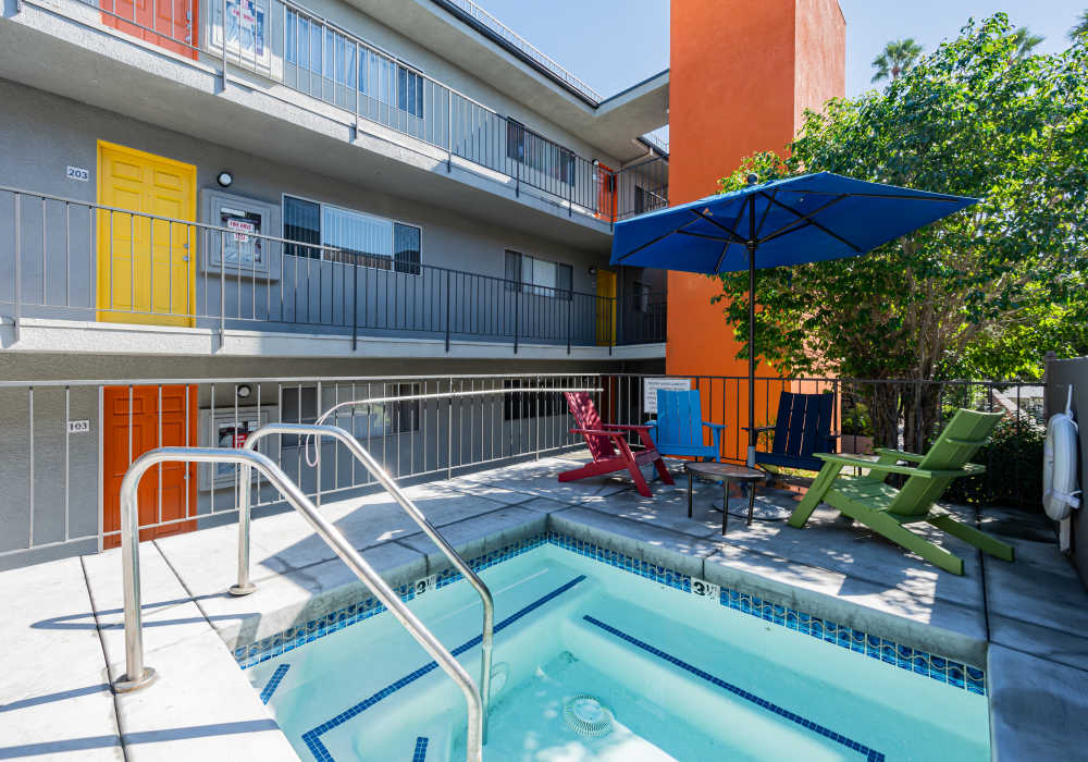 Serene swimming pool at Legacy at Westglen in Glendale, California  