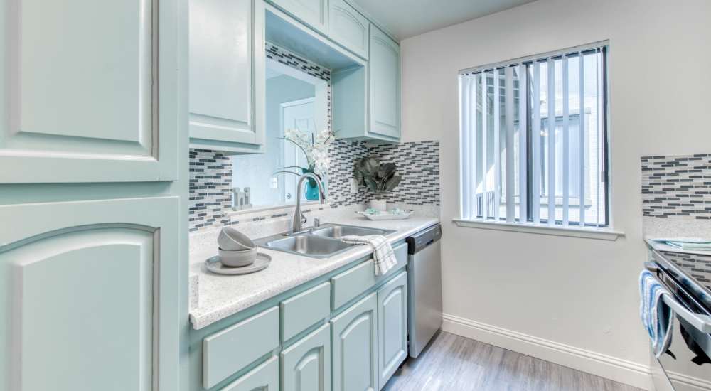 Model kitchen at The Landing at Fancher Creek in Fresno, California