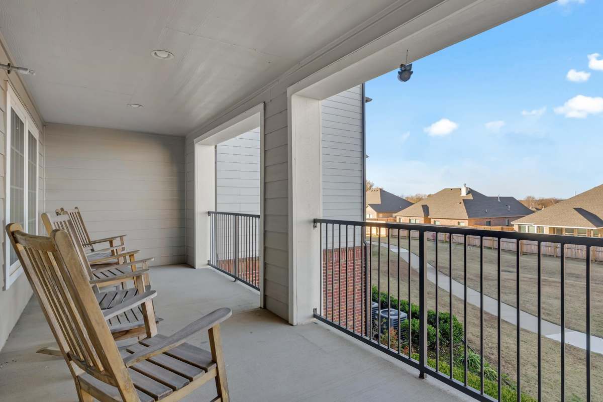 Patio with chairs at River Ridge in Sand Springs, Oklahoma