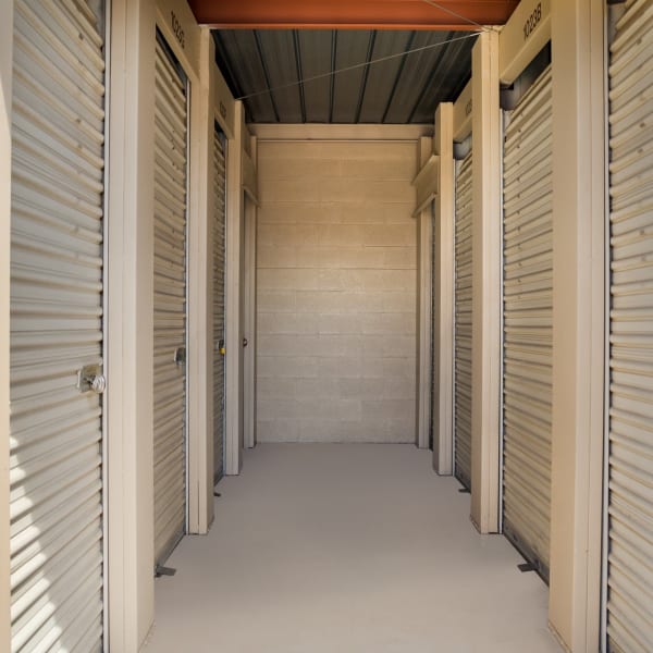 Indoor self storage units at StorQuest Self Storage in Glendale, Arizona