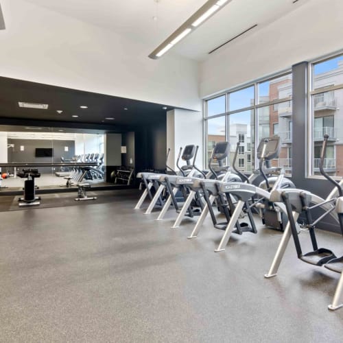 Fitness center at The Key at Yale and Towne in Stamford, Connecticut