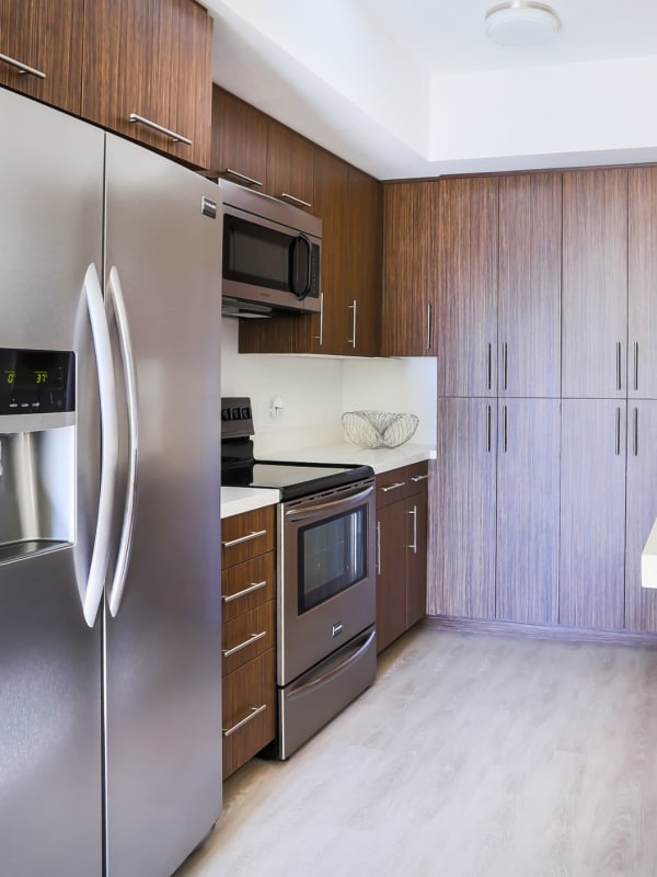 Rendering of kitchen at 201 Marshall in Redwood City, California