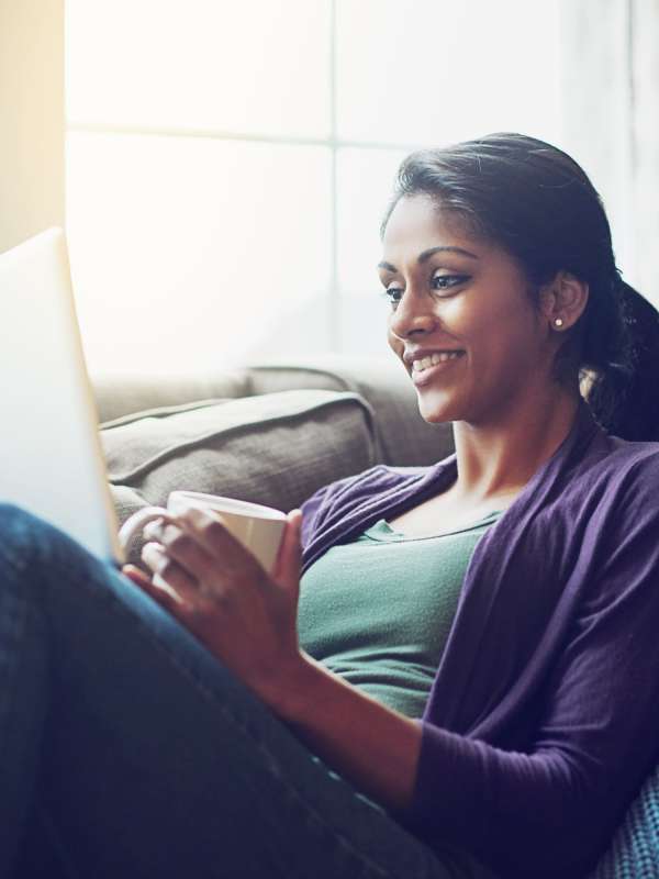 Student studying in her home at The Bryn in State College, Pennsylvania