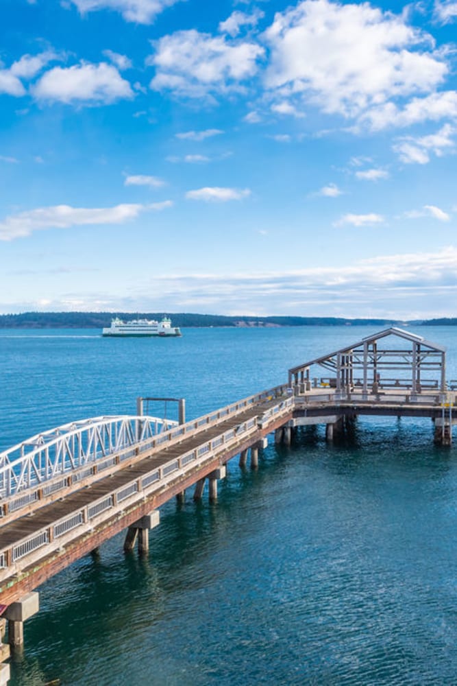 Dock on the water at Admiralty Apartments in Port Townsend, Washington