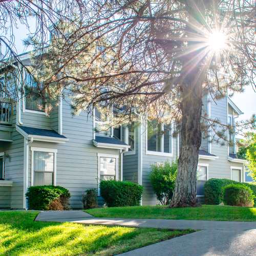 Young women practicing yoga at the local yoga center near Bristle Pointe Apartments in Reno, Nevada