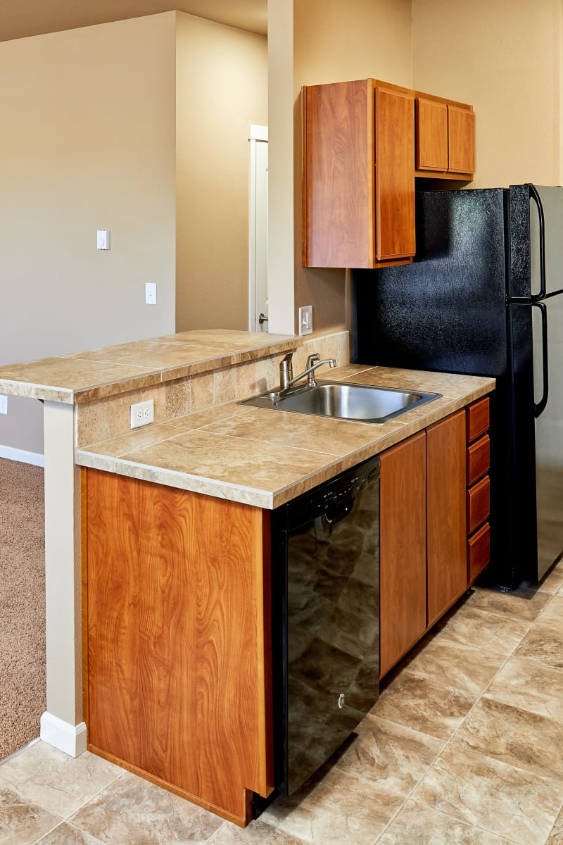 kitchen area at Orchard Ridge in Salem, Oregon