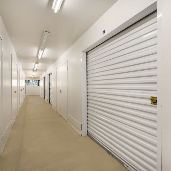 Large indoor storage units at StorQuest Self Storage in Los Angeles, California